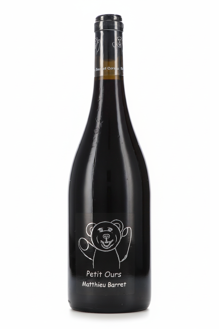 Domaine du Coulet Petit Ours 2021 Bio Rotwein, gläserner Weinbrand in einer eleganten Flasche.