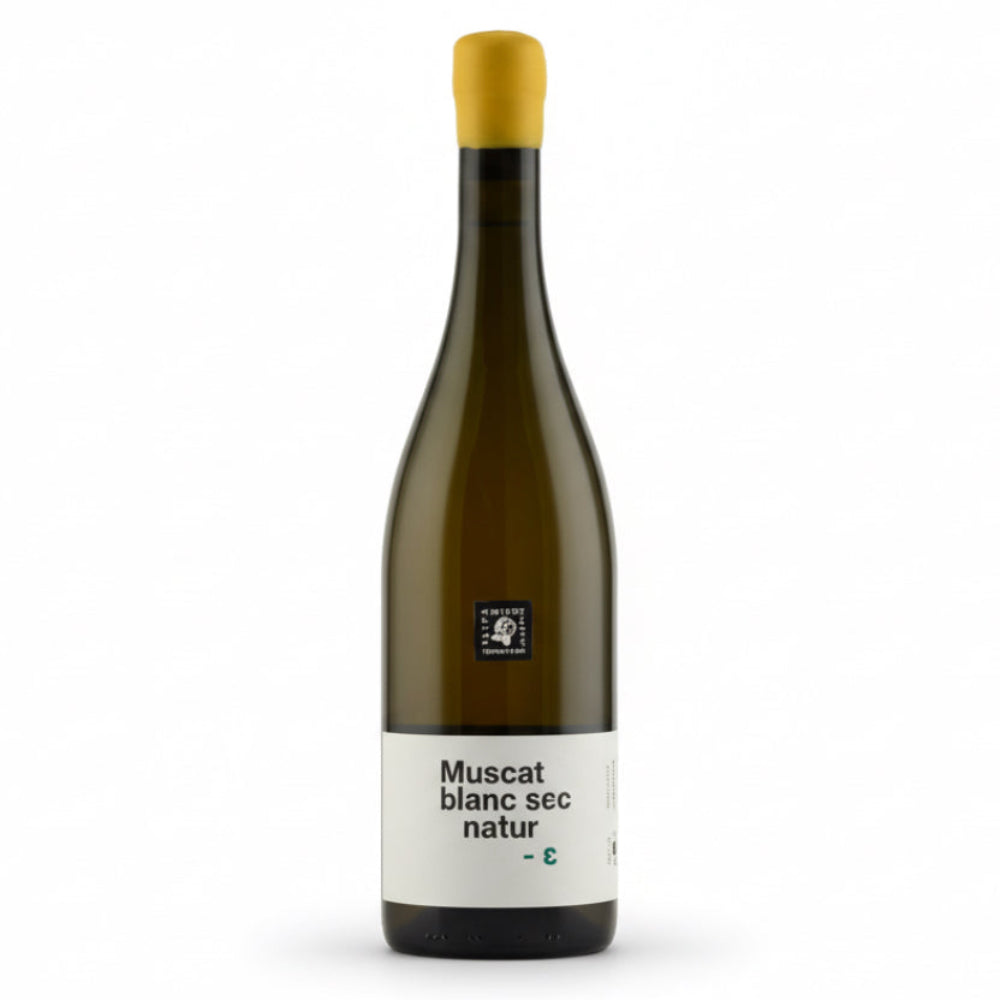 Weißwein Tetramythos Muscat Sec naturε BIO 2024 von Tetramythos Winery, Flasche mit weißem Etikett und goldener Kapsel.