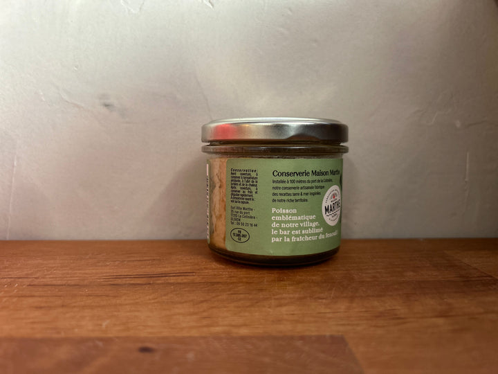 Fenchel und Wolfsbarsch in Konserve, Feinkost von Conserverie Maison Marthe, auf der Ile d'Oléron verpackt