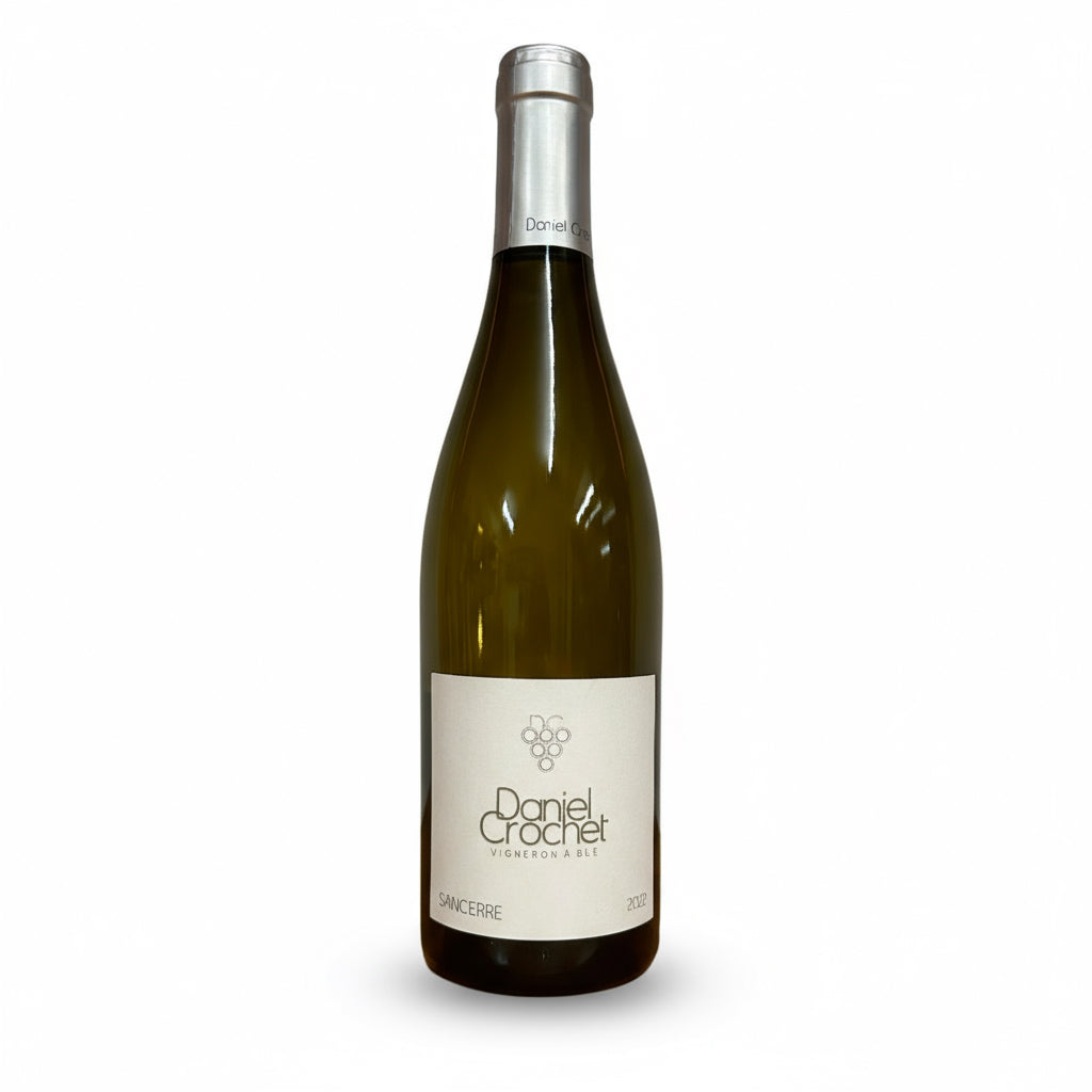 Domaine Daniel Crochet Sancerre Blanc 2022, weißer Wein in 0,75l Flasche, elegant und frisch, mit hellgelber Farbe.